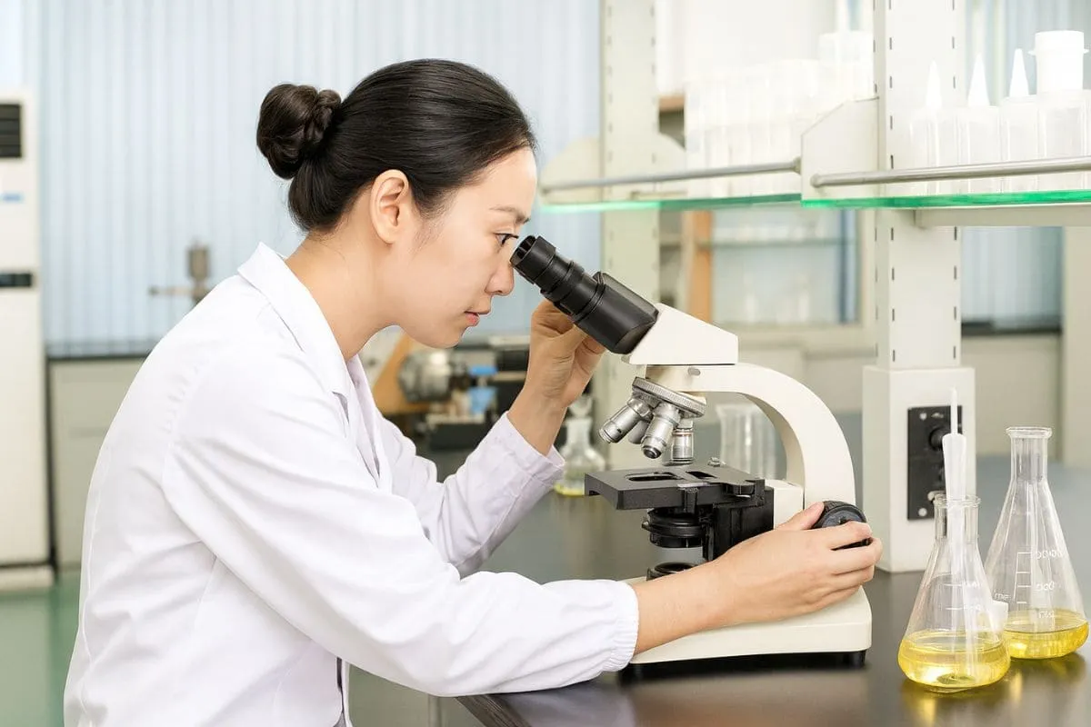 close up of a lubricating oil experiment