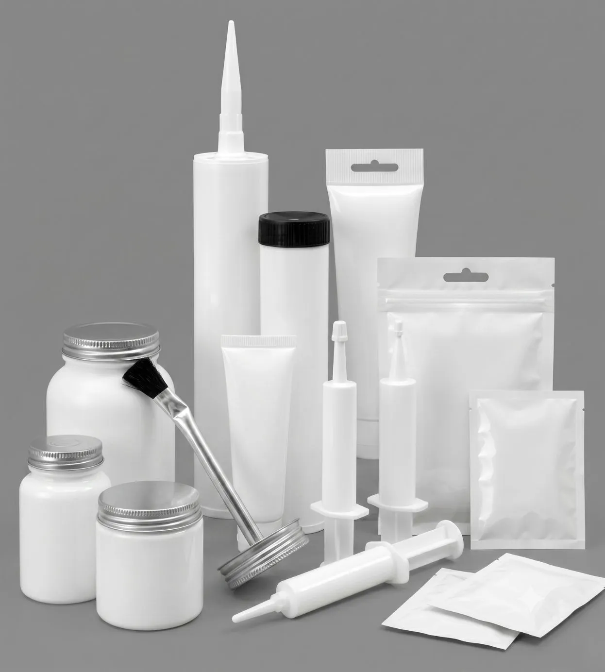 silicone grease tube and syringe packaging