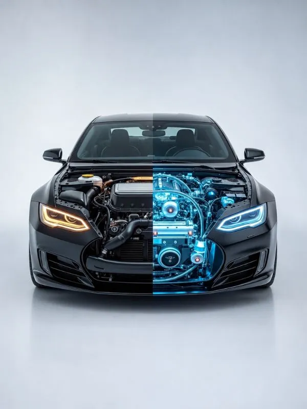 Car interior exploded view showing plastic mechanisms