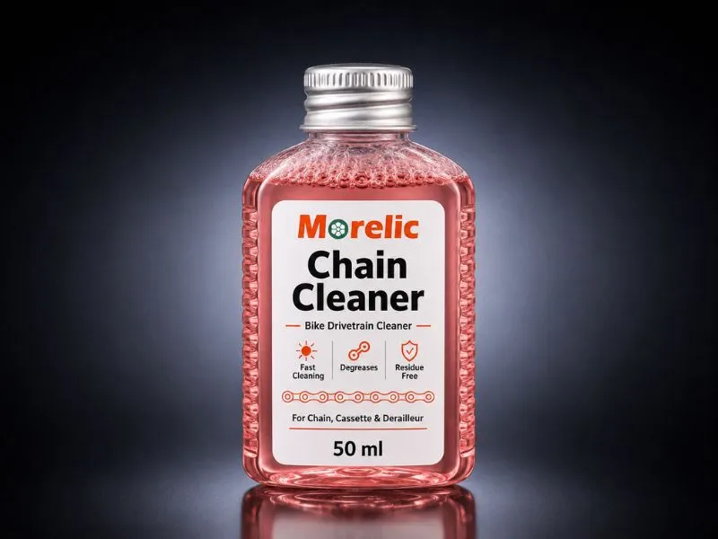 bicycle chain cleaner applied to drivetrain
