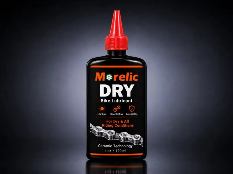 Dry bike chain lube applied in dusty conditions
